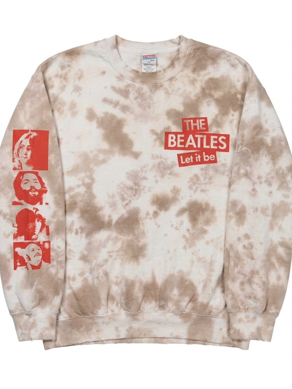 Junk Food Clothing The Beatles Let It Be Beige Tie-Dye Crewneck Sweatshirt